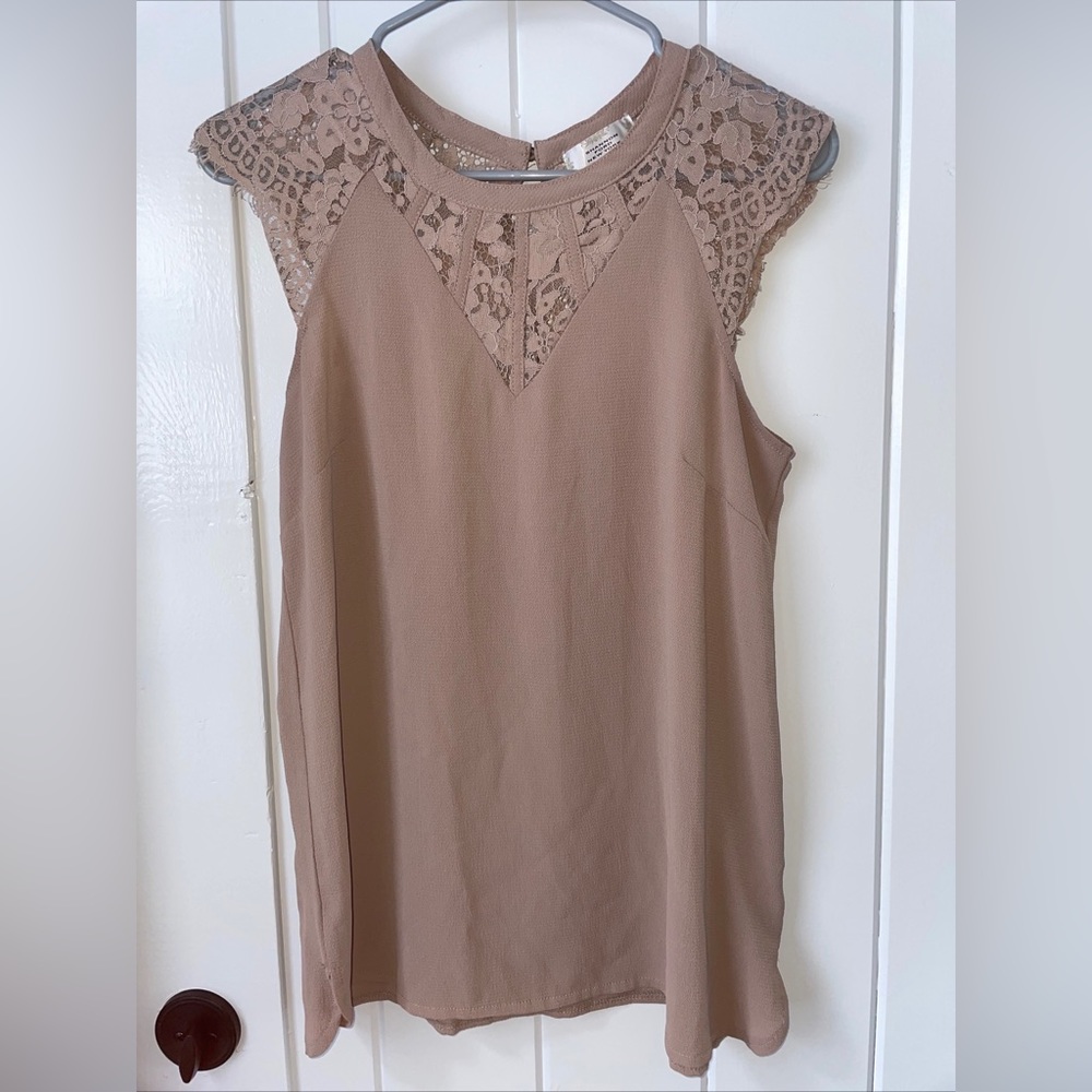 Shannon Ford New York Lace Tan Blouse